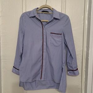 Blue + White Striped Button Down Shirt